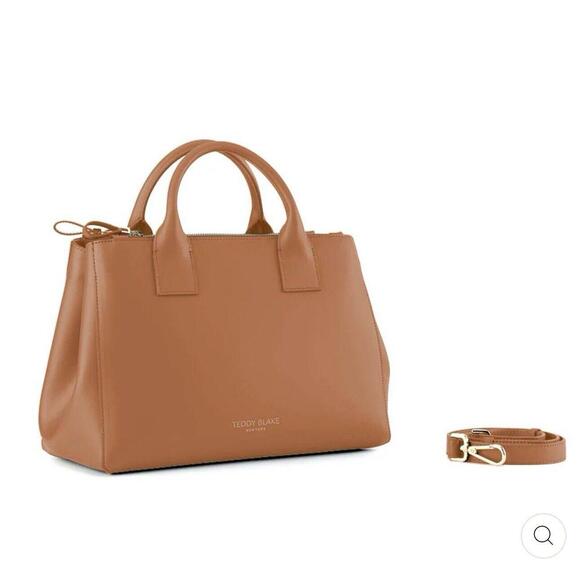 NEW Teddy Blake Bella Vitello 12" Color Camel Italian Leather Handbag NWT - Picture 2 of 9